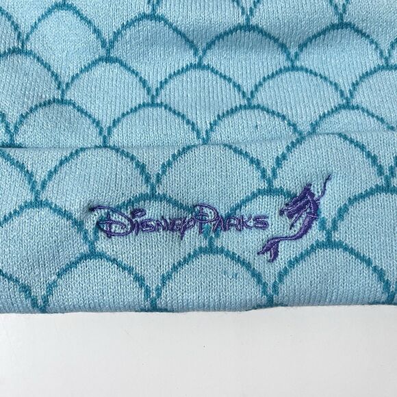 Disney Parks The Little Mermaid Ariel Dinglehopper Pom Adult Beanie Knit Cap Hat - Picture 9 of 10